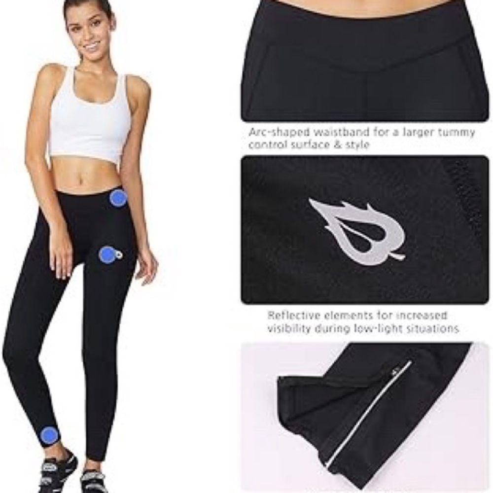 BALEAF Padded Bike Pants Winter Cycling Tights Long Riding Leggings